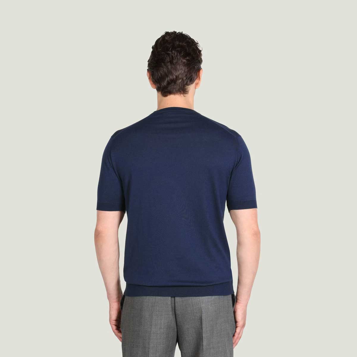 JOHN SMEDLEY Torin T-Shirt – Sea Island Cotton – French Navy