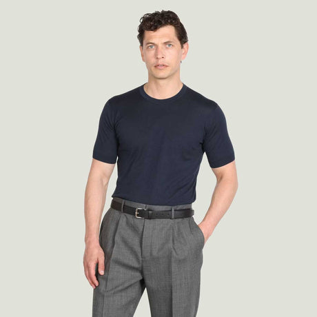 JOHN SMEDLEY Torin T-Shirt – Sea Island Cotton – Midnight