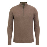 LAKSEN Brompton Zip Neck Lambswool Sweater - Mens - Camel