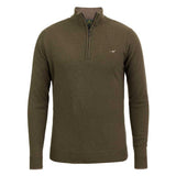 LAKSEN Brompton Zip Neck Lambswool Sweater - Mens - Olive