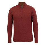 LAKSEN Brompton Zip Neck Lambswool Sweater - Mens - Rusty