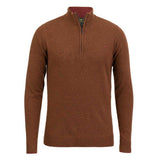 LAKSEN Brompton Zip Neck Lambswool Sweater - Mens - Toffee