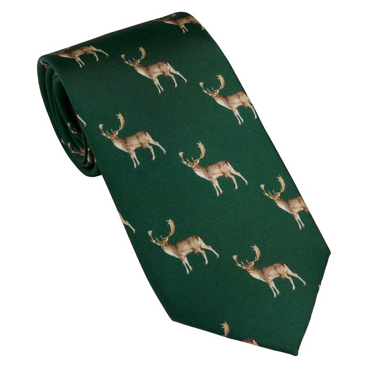 LAKSEN Fallow Deer Tie - British Racing Green