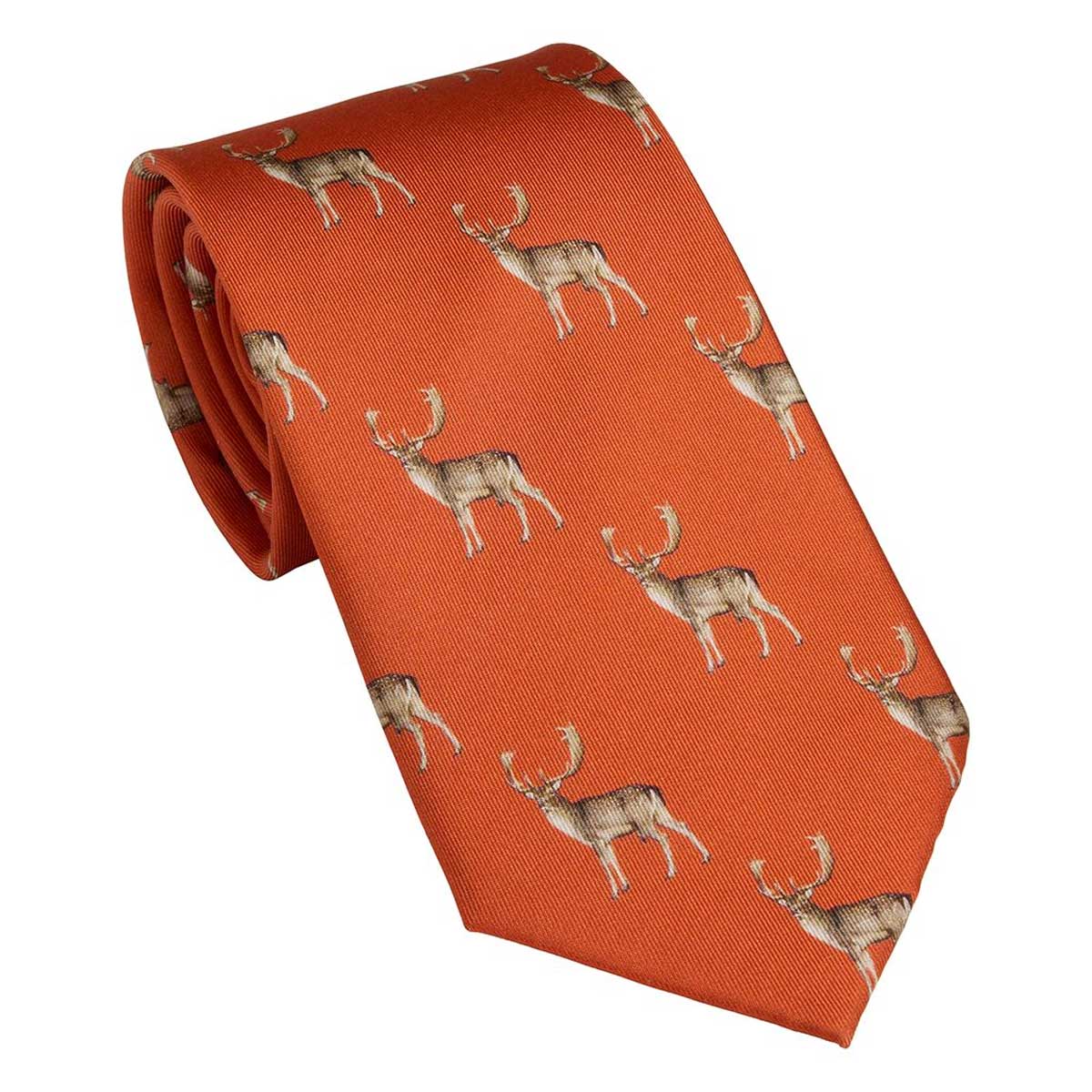 LAKSEN Fallow Deer Tie - Burnt Orange