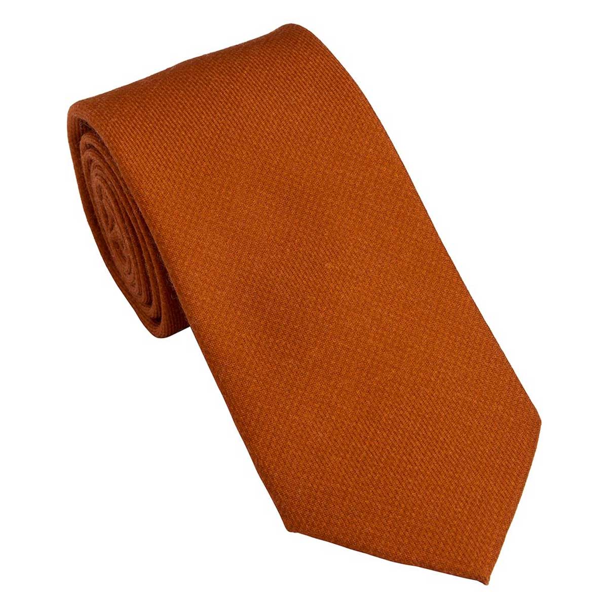 LAKSEN Houndstooth Wool Tie - Rust