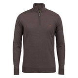 LAKSEN Norfolk Zip Neck Merino Sweater - Mens - Chocolate