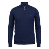 LAKSEN Norfolk Zip Neck Merino Sweater - Mens - French Blue