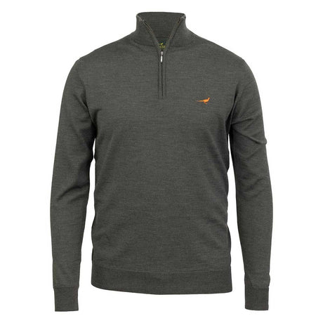 LAKSEN Norfolk Zip Neck Merino Sweater - Mens - Loden Green