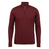 LAKSEN Norfolk Zip Neck Merino Sweater - Mens - Vintage Port