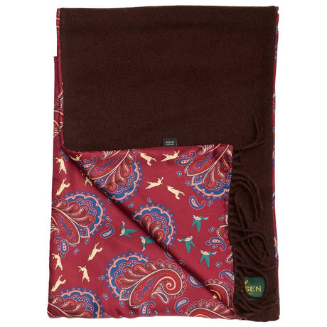 LAKSEN Reversible Game Scarf – Burgundy Paisley