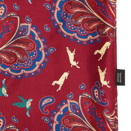 LAKSEN Reversible Game Scarf – Burgundy Paisley