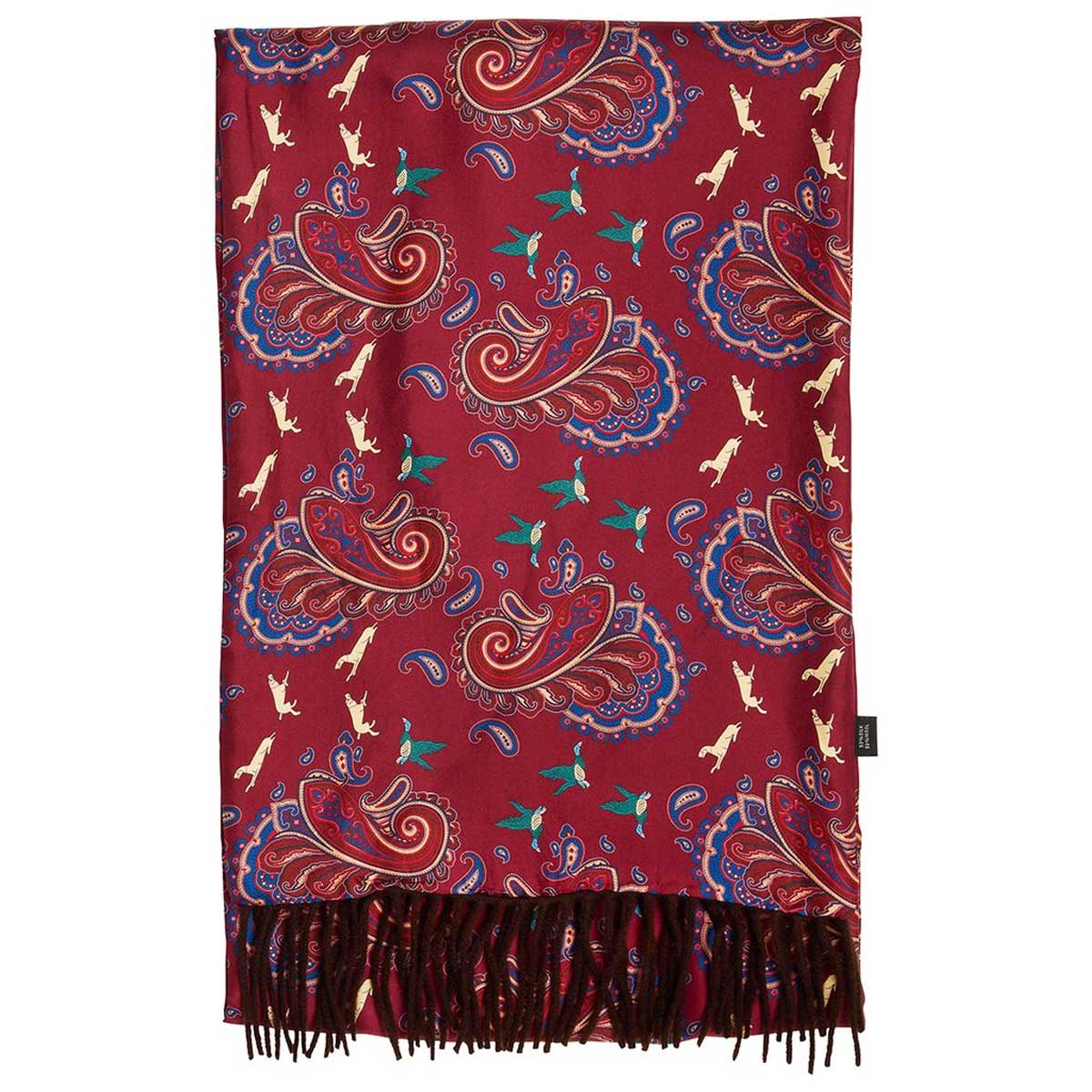 LAKSEN Reversible Game Scarf – Burgundy Paisley