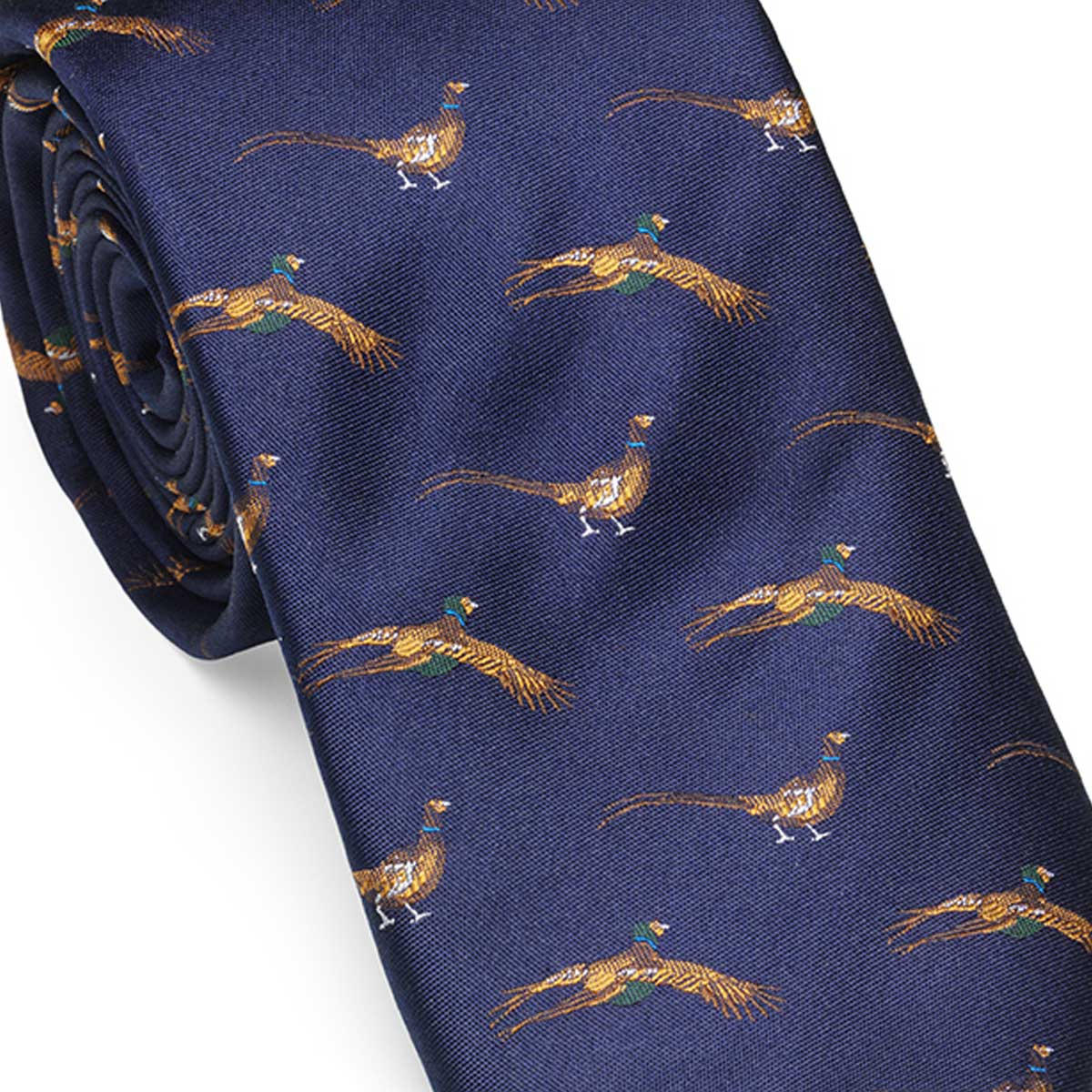 LAKSEN Silk Tie - Flying Pheasant - Old Navy