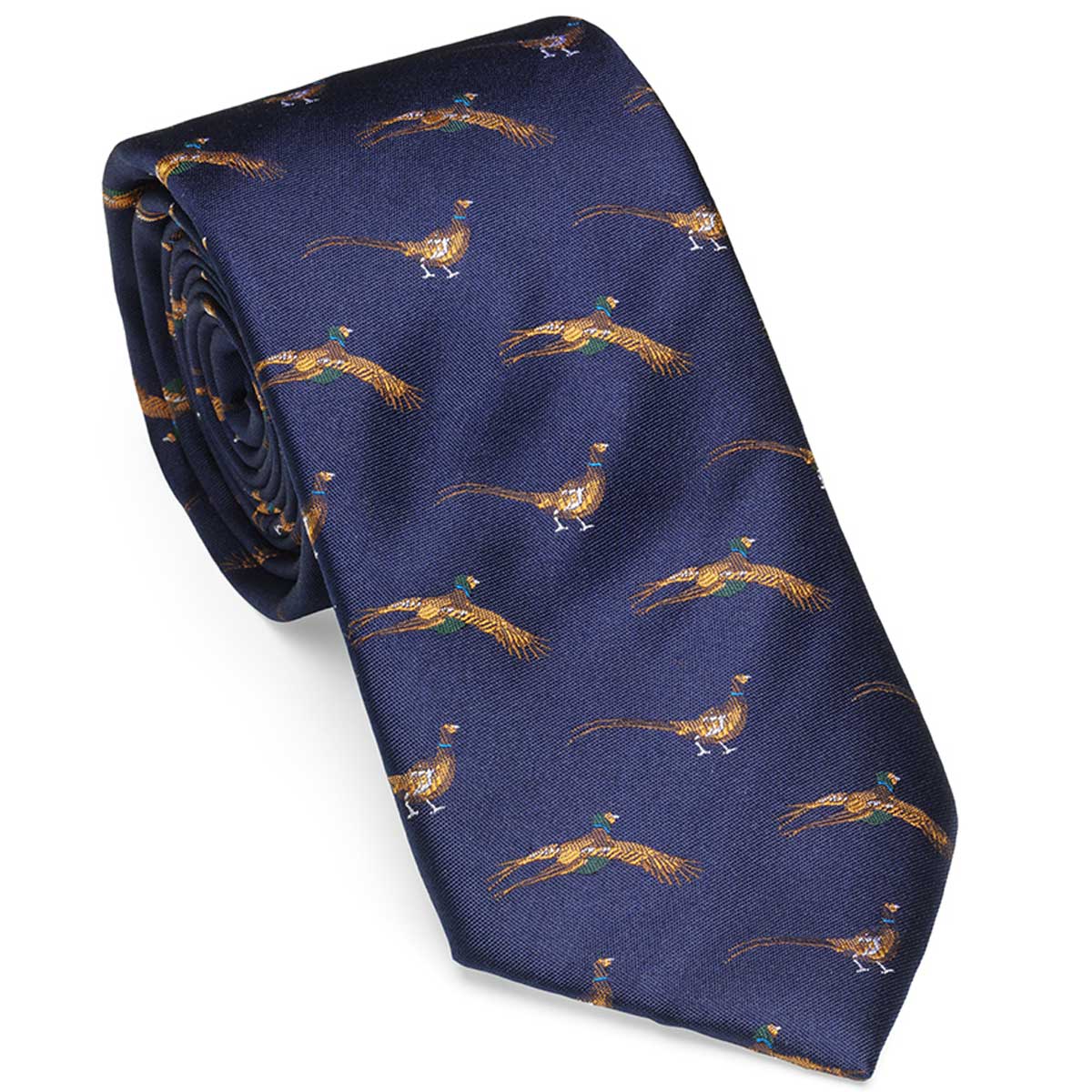 LAKSEN Silk Tie - Flying Pheasant - Old Navy