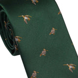 LAKSEN Silk Tie - Woodcock - British Racing Green