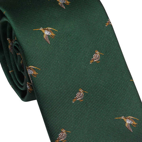 LAKSEN Silk Tie - Woodcock - British Racing Green