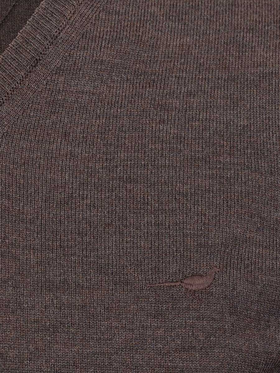 LAKSEN Sussex V-Neck Merino Sweater - Mens - Chocolate