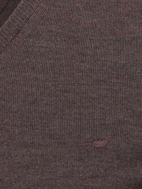 LAKSEN Sussex V-Neck Merino Sweater - Mens - Chocolate