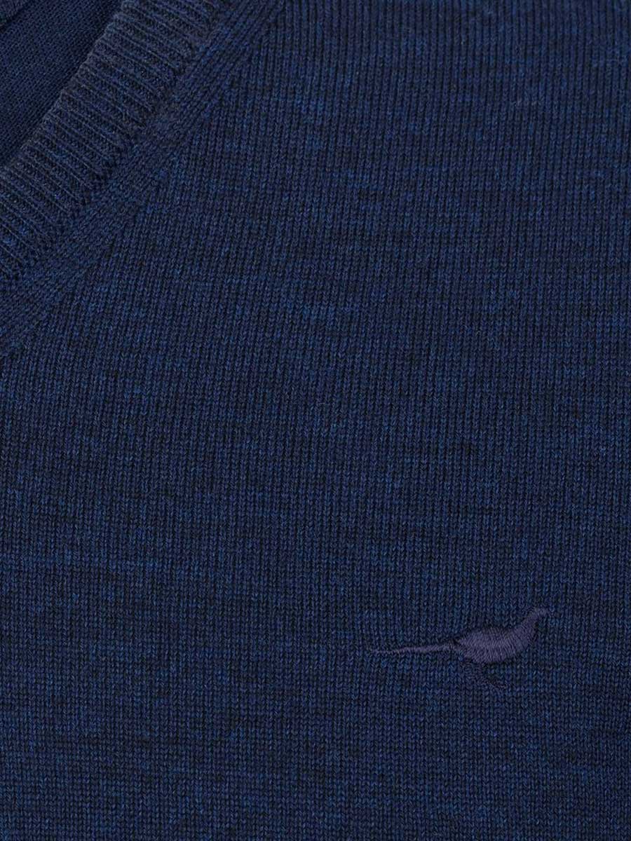 LAKSEN Sussex V-Neck Merino Sweater - Mens - French Blue