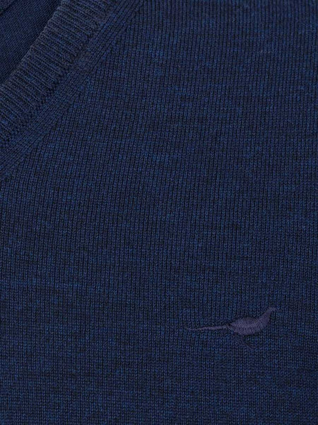 LAKSEN Sussex V-Neck Merino Sweater - Mens - French Blue