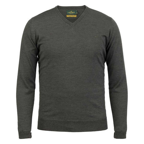 LAKSEN Sussex V-Neck Merino Sweater - Mens - Loden Green