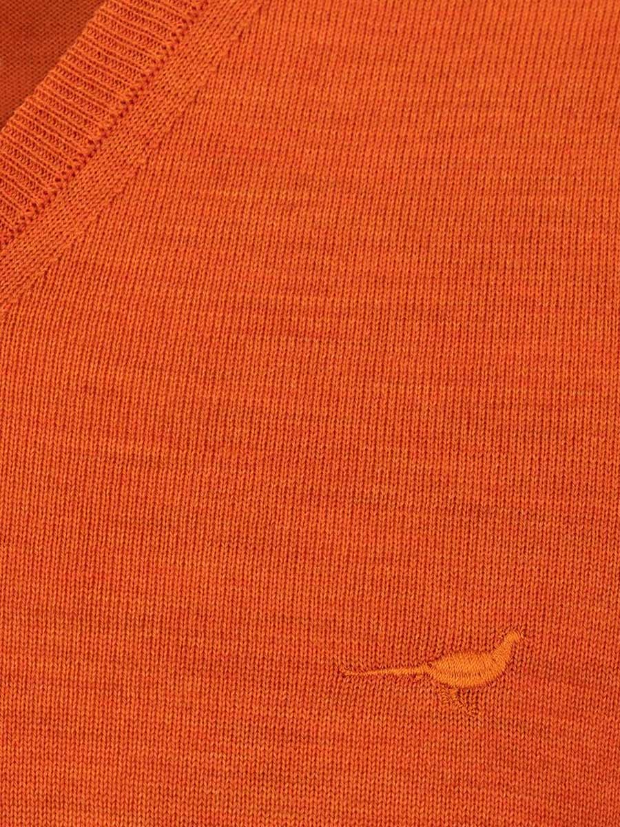 LAKSEN Sussex V-Neck Merino Sweater - Mens - Orange