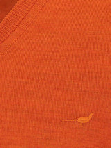 LAKSEN Sussex V-Neck Merino Sweater - Mens - Orange