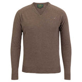 LAKSEN Trent V-Neck Lambswool Sweater - Mens - Camel