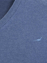 LAKSEN Trent V-Neck Lambswool Sweater - Mens - Loch Blue