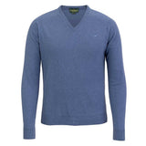 LAKSEN Trent V-Neck Lambswool Sweater - Mens - Loch Blue