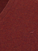 LAKSEN Trent V-Neck Lambswool Sweater - Mens - Rusty