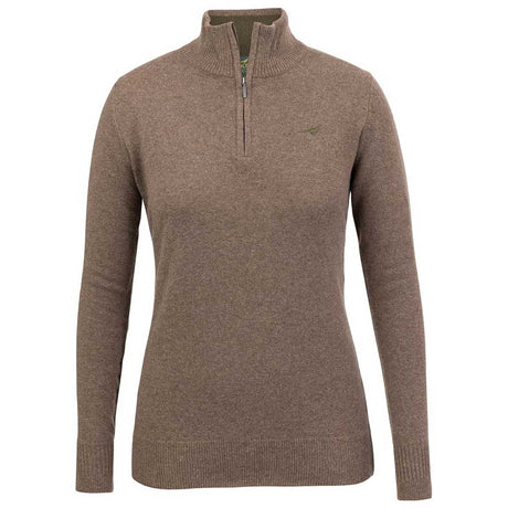 LAKSEN Tyne Zip Neck Lambswool Sweater - Women's - Camel