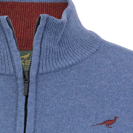 LAKSEN Tyne Zip Neck Lambswool Sweater - Women's - Loch Blue