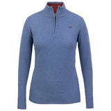 LAKSEN Tyne Zip Neck Lambswool Sweater - Women's - Loch Blue