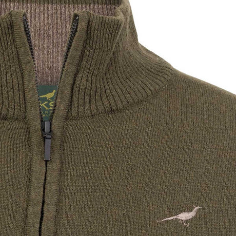 LAKSEN Tyne Zip Neck Lambswool Sweater - Women's - Olive
