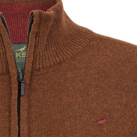LAKSEN Tyne Zip Neck Lambswool Sweater - Women's - Toffee