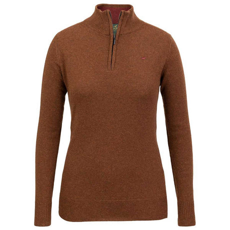 LAKSEN Tyne Zip Neck Lambswool Sweater - Women's - Toffee