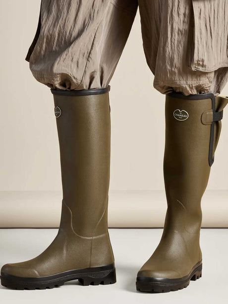 LE CHAMEAU Vierzon Boots - Ladies Jersey Lined - Dark Green