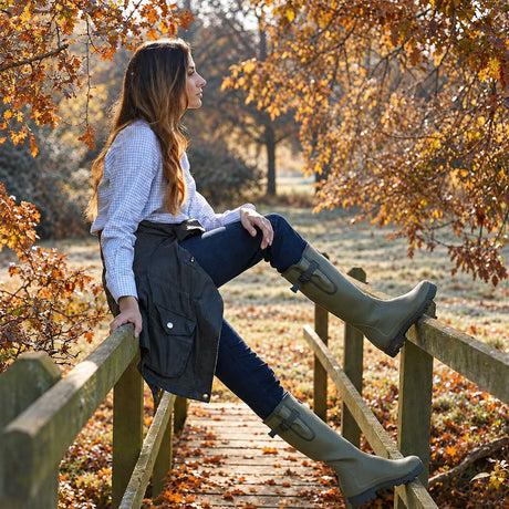 LE CHAMEAU Vierzon Boots - Ladies Jersey Lined - Iconic Green