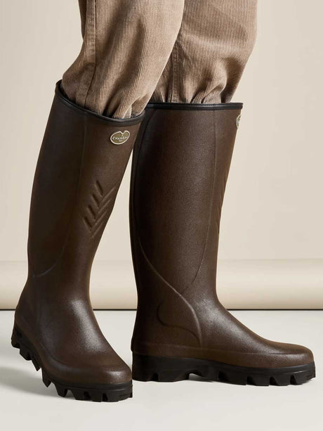 LE CHAMEAU Ceres Agricultural Boots - Mens Manure Resistant Neoprene Lined - Dark Brown