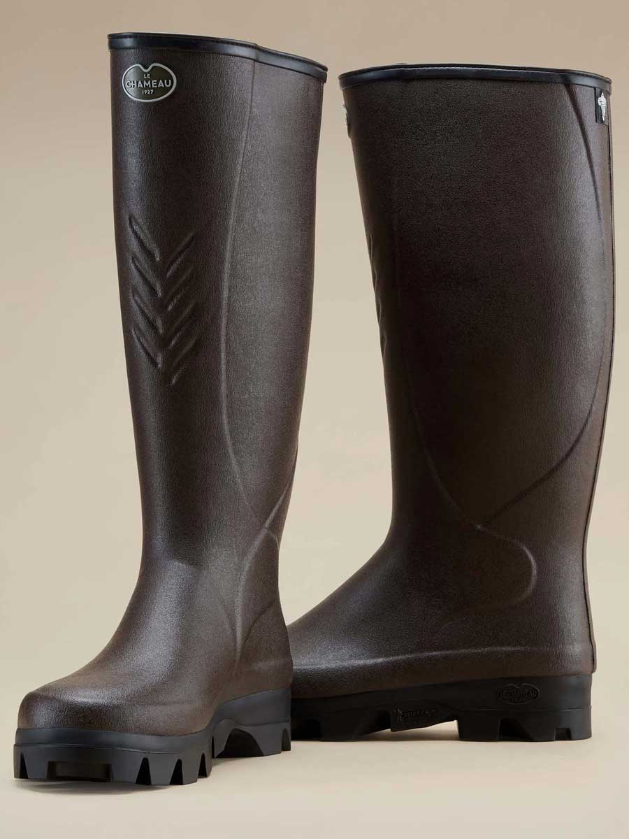 LE CHAMEAU Ceres Agricultural Boots - Mens Manure Resistant Neoprene Lined - Dark Brown