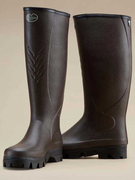 LE CHAMEAU Ceres Agricultural Boots - Mens Manure Resistant Neoprene Lined - Dark Brown