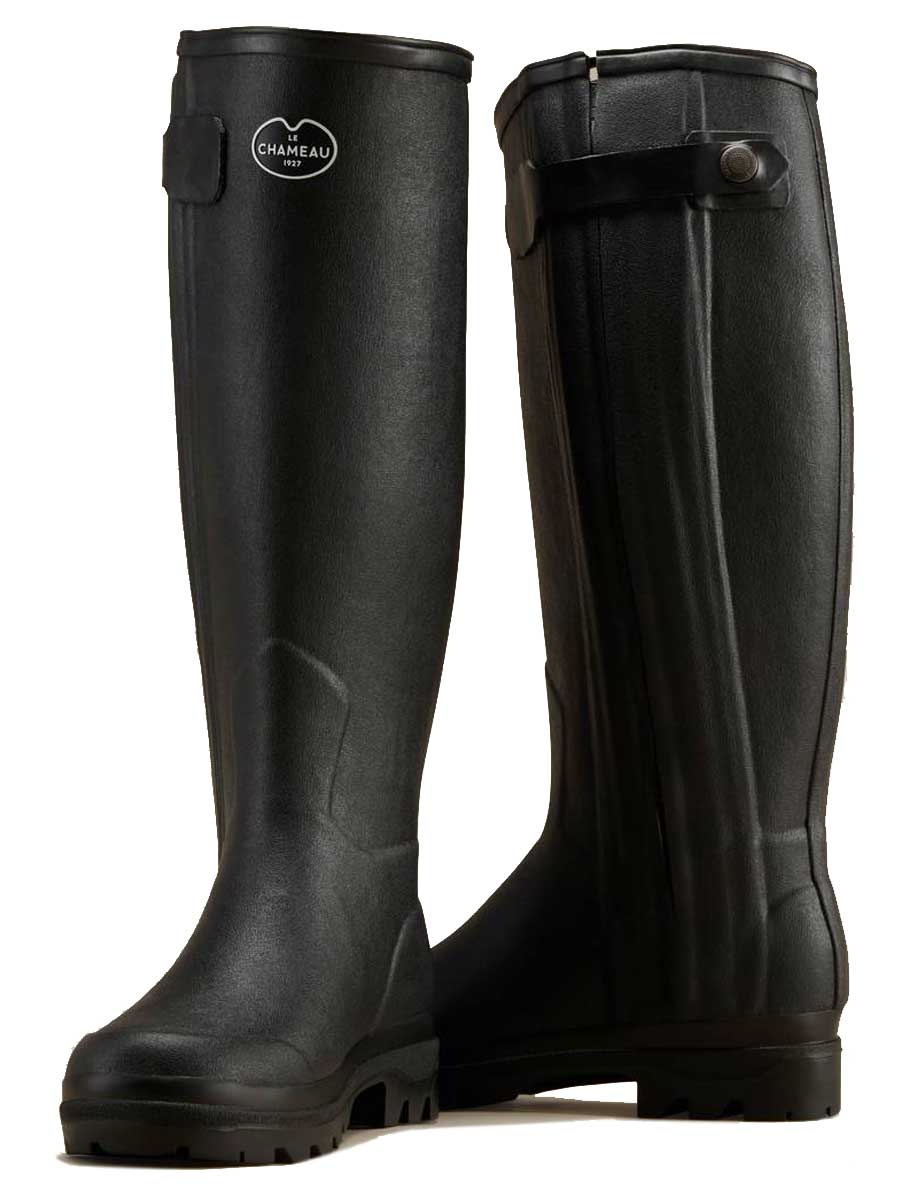 LE CHAMEAU Chasseur Boots - Ladies Leather Lined Full Zip - Black