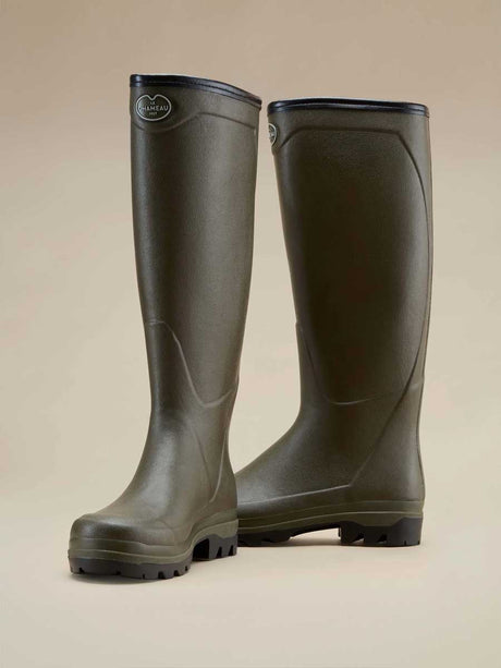 LE CHAMEAU Country Cross Boots - Mens Jersey - Dark Green