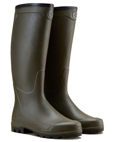 LE CHAMEAU Country Cross Boots - Mens Neoprene - Dark Green