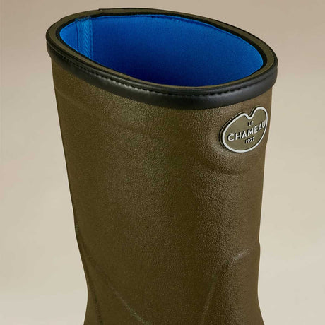 LE CHAMEAU Country Cross Boots - Mens Neoprene Lined Bottillon - Dark Green