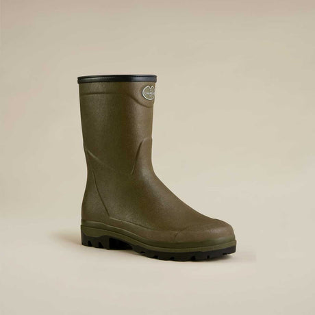 LE CHAMEAU Country Cross Boots - Mens Neoprene Lined Bottillon - Dark Green