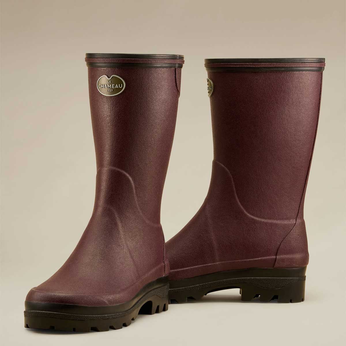 LE CHAMEAU Giverny Boots - Ladies Jersey Lined Bottillon - Cherry Red