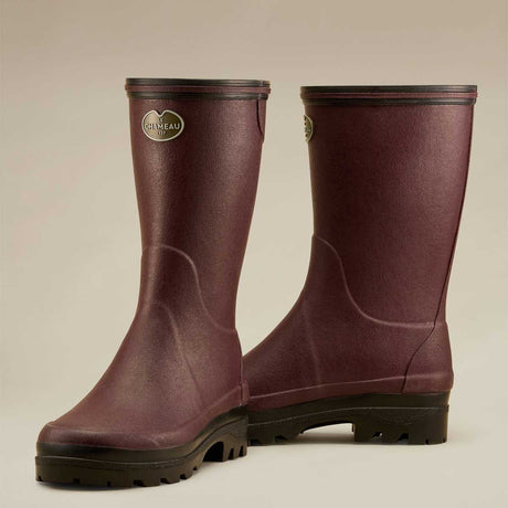 LE CHAMEAU Giverny Boots - Ladies Jersey Lined Bottillon - Cherry Red