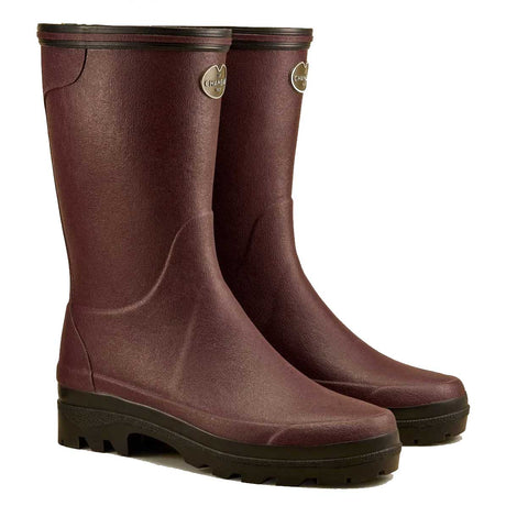 LE CHAMEAU Giverny Boots - Ladies Jersey Lined Bottillon - Cherry Red